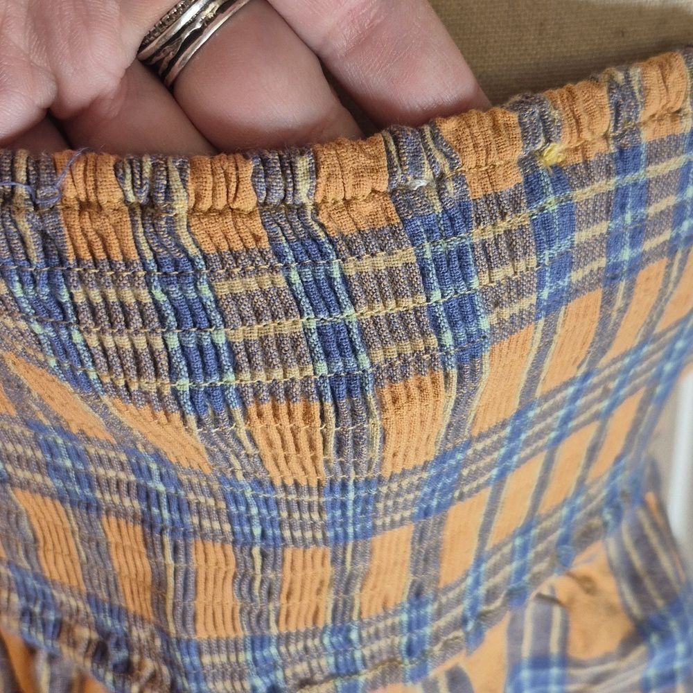 Gilla Sz L Cotton Plaid Button-Down Dress - Picture 5 of 10